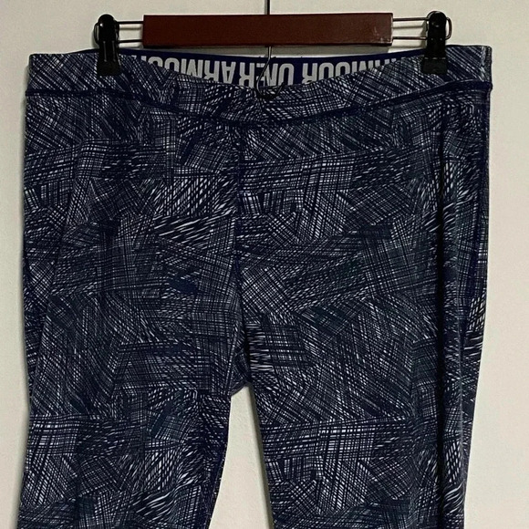 Under Armour Charged Leggings Blue SpellOut Women's (L ) Running Yoga Athleisure - Picture 10 of 14